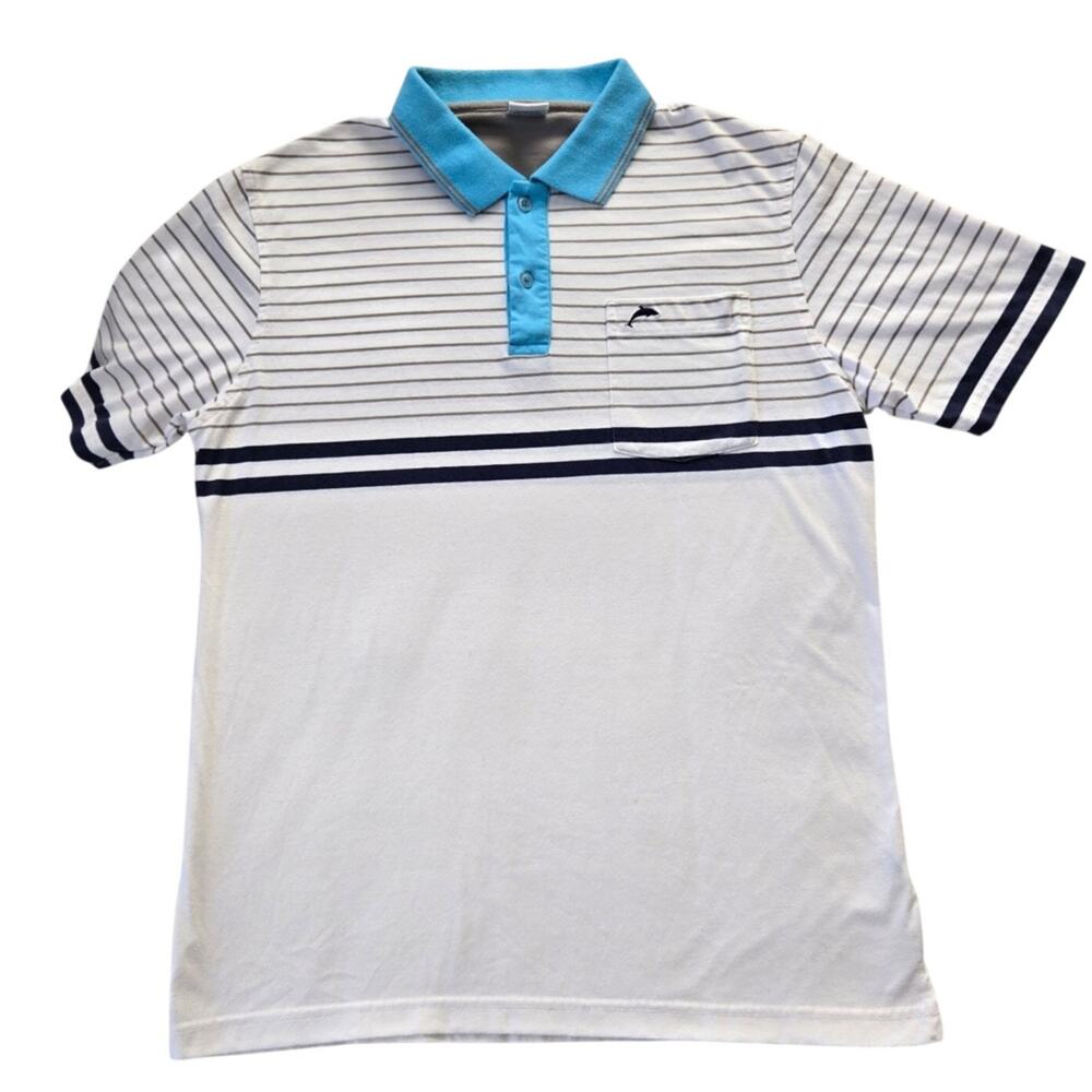 Gioberti Modern Fit Striped Cotton Polo Shirt Nautical Style Men’s Large